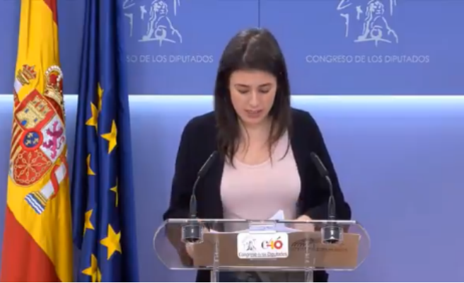 Irene Montero considera «un insulto a España» que Casado diga que lo que pasa en Cataluña es la agenda de ETA