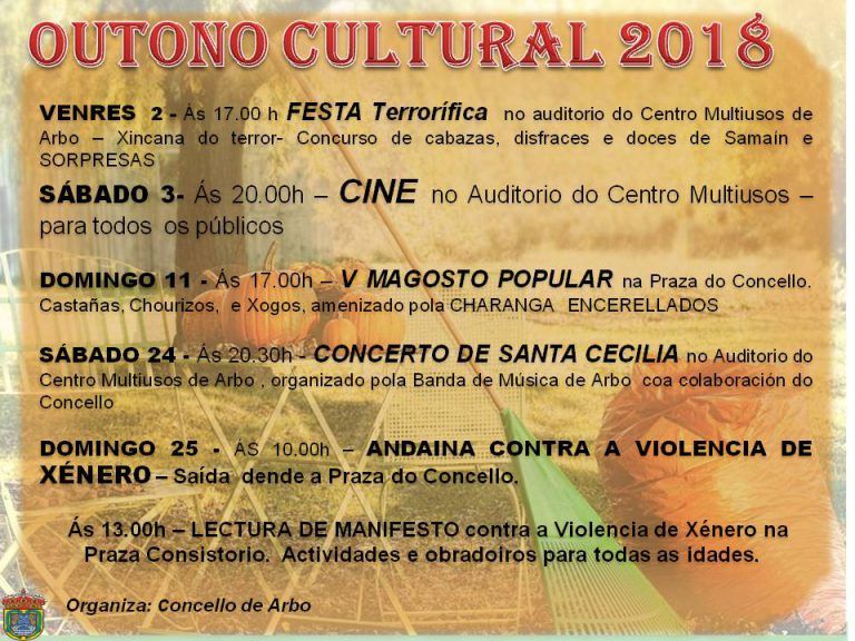 “Otoño Cultural” en el Concello de Arbo