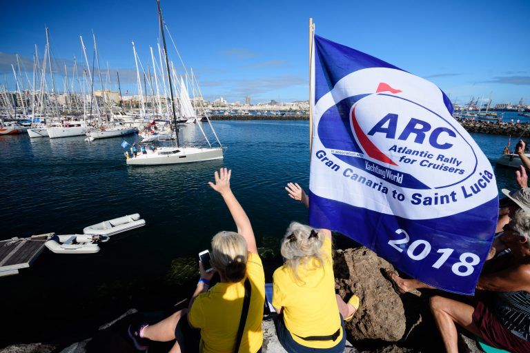 LAS PALMAS DE G.C.: La flota de la 33 Atlantic Rally for Crusiers, ARC, navega con vientos favorables tras su salida desde Palmas de Gran Canaria