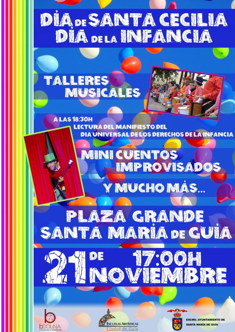 S. Mª. DE GUÍA: Música, cuentos y talleres infantiles este miércoles en la Plaza Grande para celebrar Santa Cecilia y el Día Internacional de la Infancia