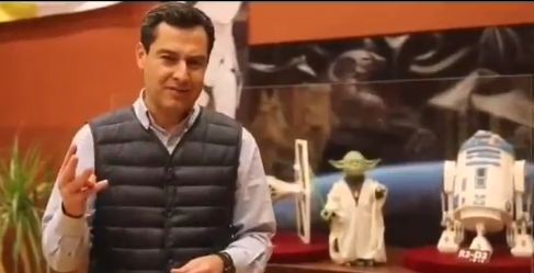 El surrealista vídeo del candidato del PP a la Junta de Andalucía inspirado en ‘Star Wars’