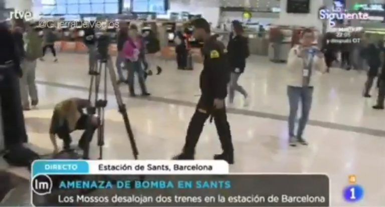 Seguridad interrumpe una conexión en directo en TVE desde la estación de Sans por la supuesta granada