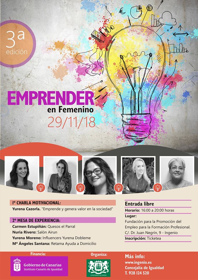 INGENIO: III Seminario «emprender en Femenino» y Cartel Carnaval 2019