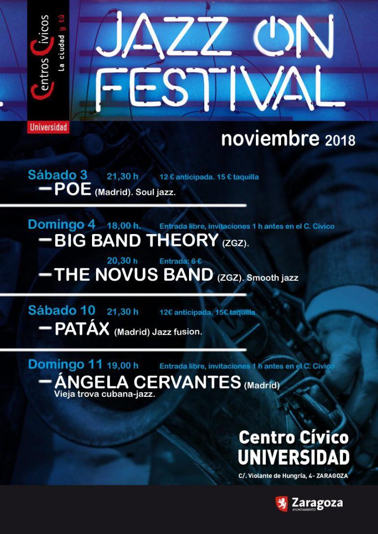 El Centro Cívico Universidad de Zaragoza abre sus puertas al Jazz On Festival a partir de este fin de semana