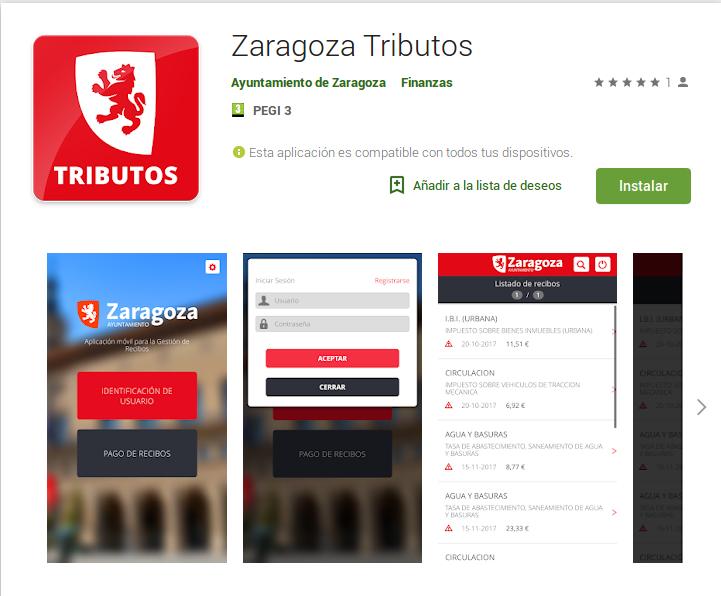 Una APP de móvil permite ya la consulta y el pago de los recibos generados desde el Ayuntamiento de Zaragoza