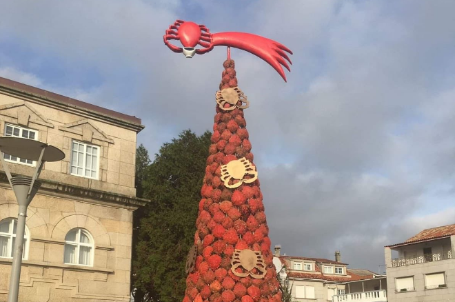 El ‘delicioso’ árbol de navidad hecho con centollas gallegas