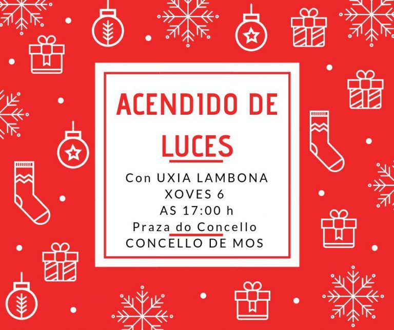 El próximo jueves a las cinco de la tarde el Concello de Mos encenderá el su alumbrado de Navidad