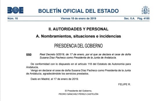 El mensaje de Pedro Sánchez a Susana Díaz a través del BOE