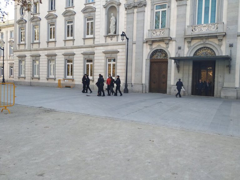 Detenidos ocho miembros de Arran antes de que pintaran la fachada del Tribunal Supremo