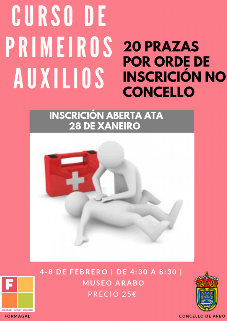 Abierto el plazo de inscripción para el Curso de Primeros Auxilios en Arbo