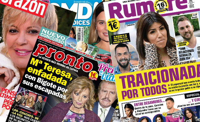 Kiosco rosa: portadas de las revistas del corazón de los lunes