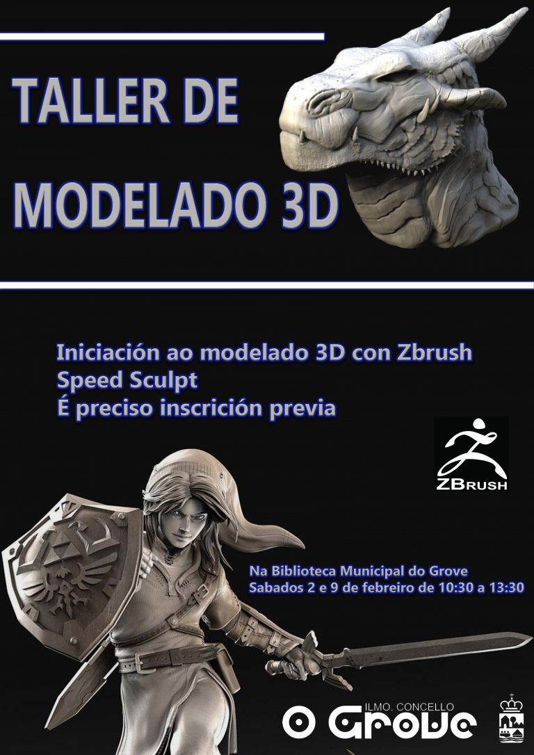 El Concello de O Grove organiza un Taller de Iniciación al modelado 3D con ZBrush Speed Sculpt para la juventud