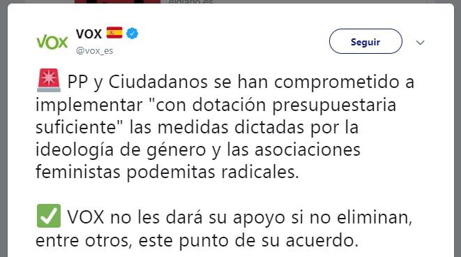 PP y Ciudadanos cargan contra VOX por querer eliminar las ayudas contra la violencia de género