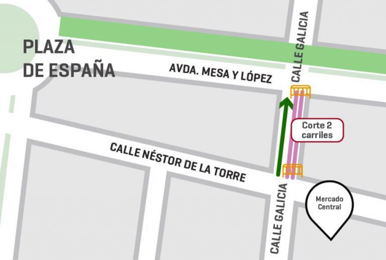 LAS PALMAS DE G.C.: La calle Galicia cerrará al tráfico dos de los tres carriles del tramo que conecta Néstor de la Torre con Mesa y López