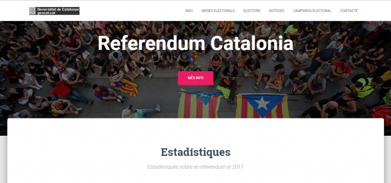 La web del referéndum del 1-O se creó en 2006 y estuvo dormida durante 11 años