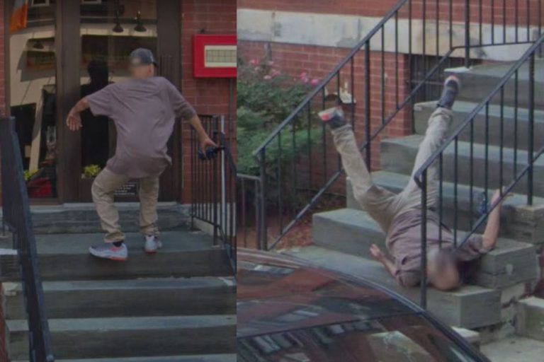 Google Maps capta el momento en el que un hombre se precipita por unas escaleras