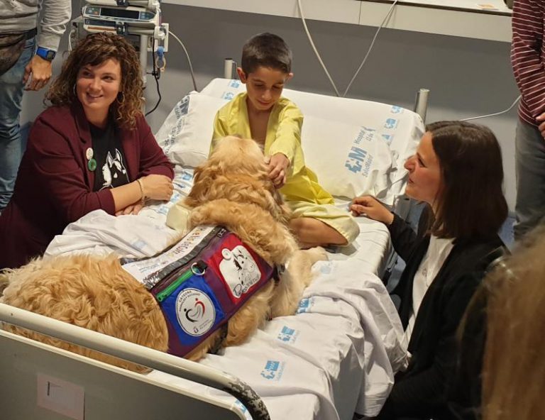 Este es Zenit, el perro que consigue reducir el dolor de los niños ingresados en la UCI del Hospital 12 de Octubre