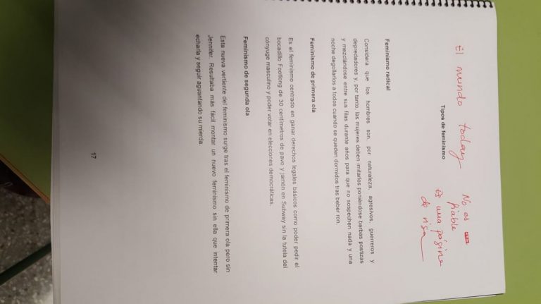 Una alumna usa ‘El Mundo Today’ como fuente para un trabajo sobre el feminismo: «busca ganar derechos como poder pedir un bocadillo en Subway»