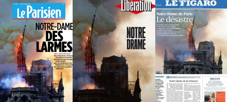 Tragedia nacional: la prensa francesa llora la pérdida de Notre Dame