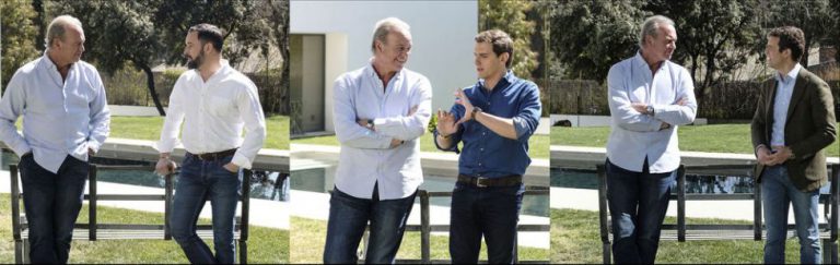 Pablo Casado, Albert Rivera y Santiago Abascal visitan a Bertín Osborne