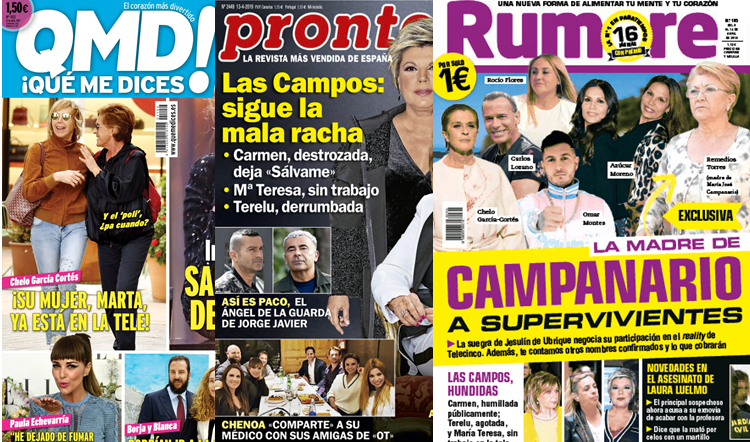 Kiosco rosa: así vienen las portadas de las revistas del corazón del lunes