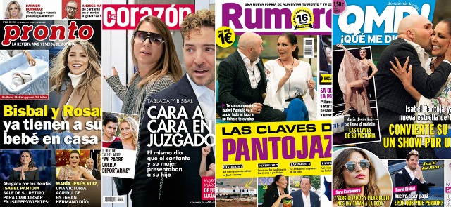 Kiosco rosa: así vienen las portadas de las revistas del corazón del lunes