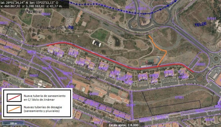 Los trabajos de desconexión de las redes de aguas pluviales y de saneamiento de Jinámar concluirán a finales de mayo