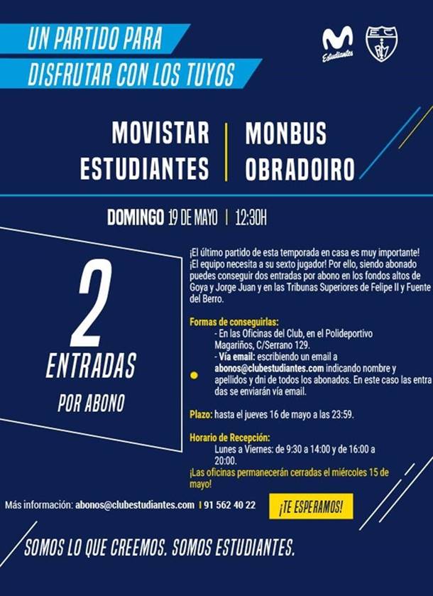 Dos entradas gratis por abonado para la final contra Monbus Obradoiro