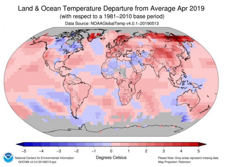 Este abril fue el segundo más caluroso en la Tierra desde 1880