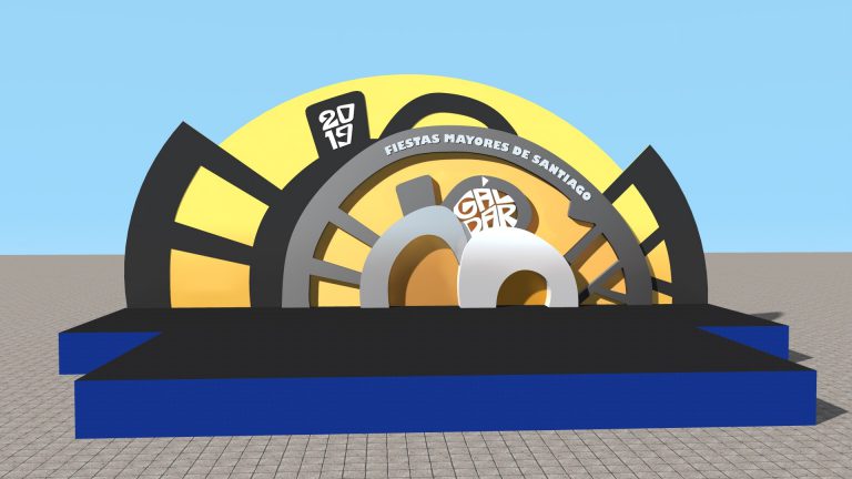 El diseño del escenario de Santiago 2019 dedicado al 70 Aniversario de la Declaración de La Guancha como Monumento Histórico