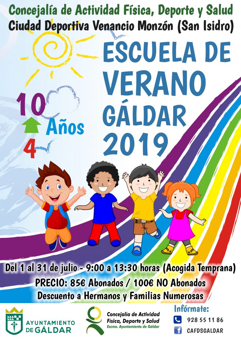 Abiertas las inscripciones de la Escuela de Verano del Ayuntamiento de Gáldar