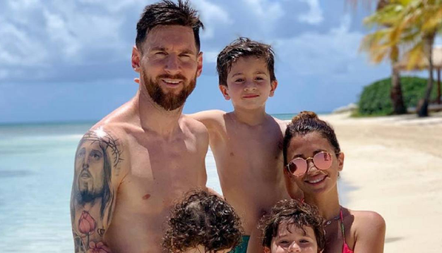 Messi, de vacaciones en el Caribe con su familia