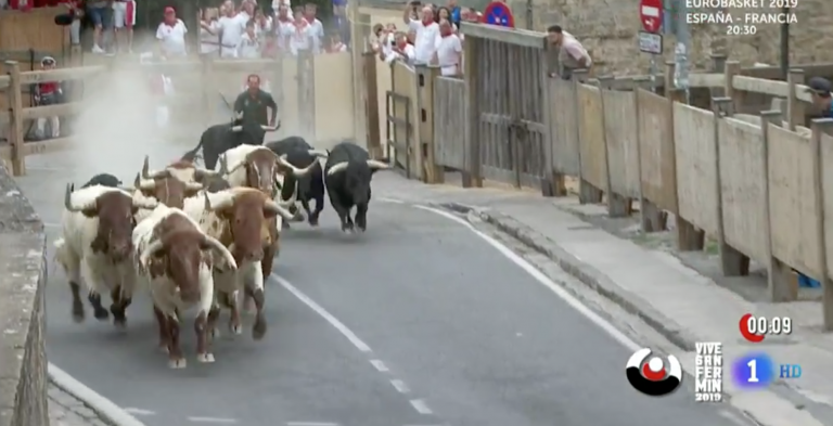 Así ha sido el primer encierro de San Fermín que ha terminado con cinco heridos, dos por traumatismo craneal