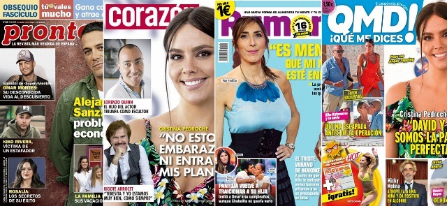 Así vienen las portadas de las revistas del corazón