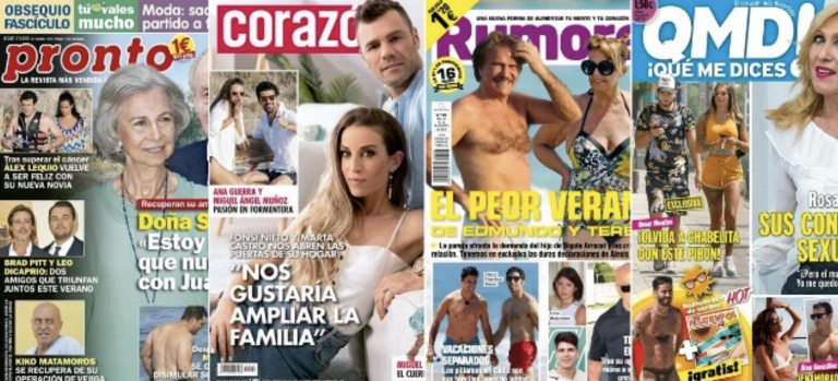 Portadas de las revistas del corazón del lunes