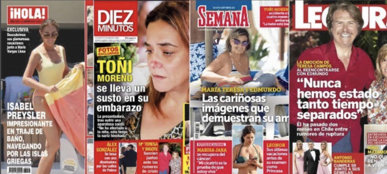 Así vienen las portadas de las revistas del corazón