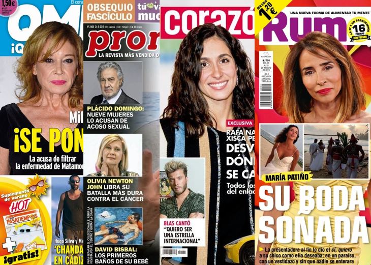 Así vienen las portadas de las revistas del corazón de este lunes