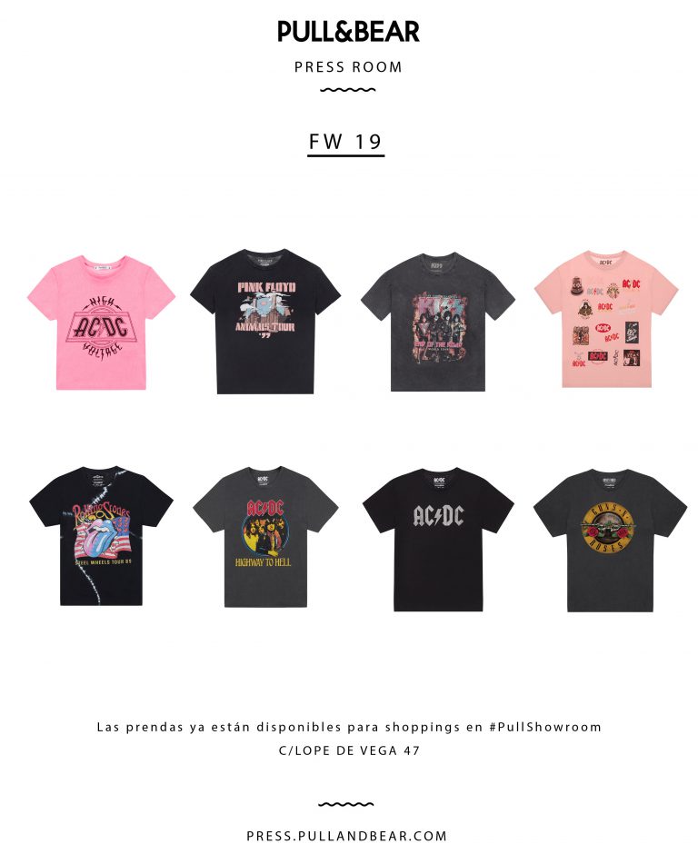 Nirvana, ACDC, Rolling Stone… Así son las camisetas de Pull&Bear dedicadas a grupos de música míticos