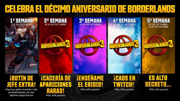 Mes de recompensas en Borderlands 3 por el 10º aniversario de la saga