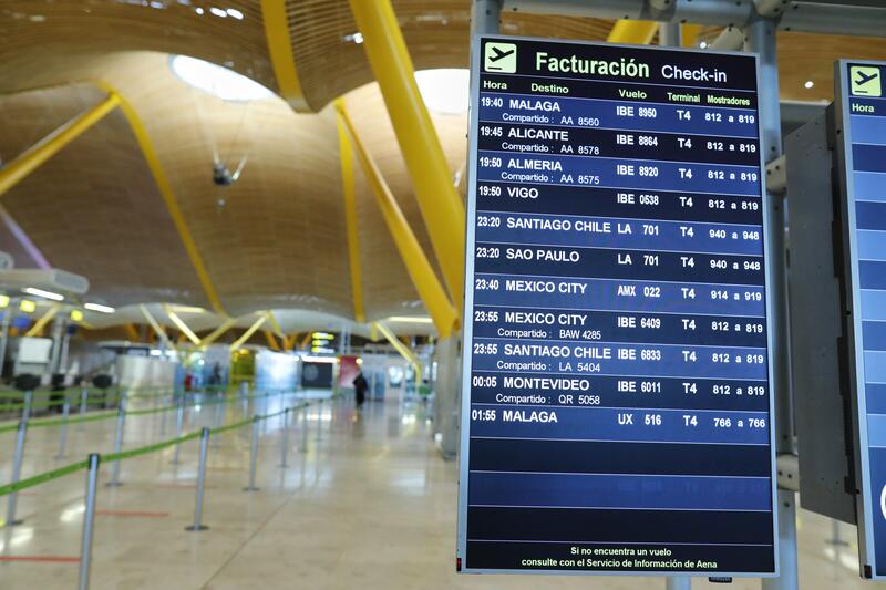 Los Pasajeros Procedentes De Aeropuertos Internacionales Caen Un 90,2% En Septiembre