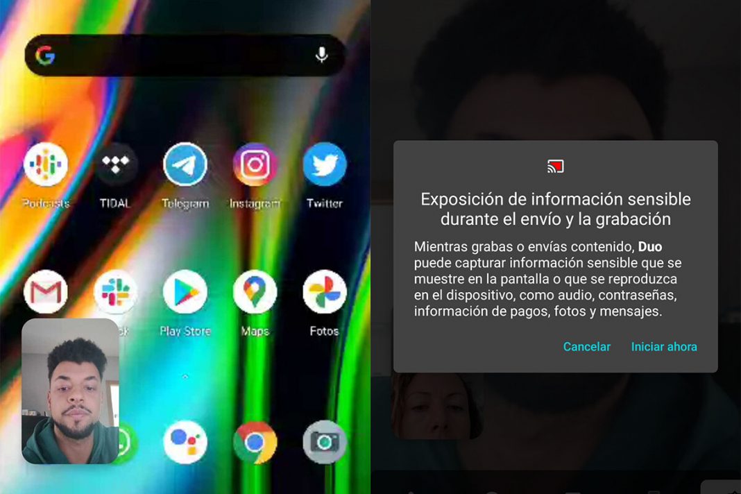 ¿Cómo detener la función de pantalla compartida de Google Duo?