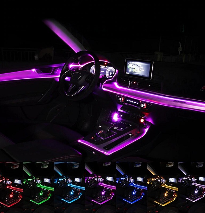 tira luz led tablero coche