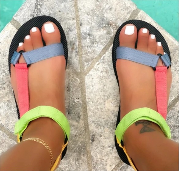 sandalias planas velcro