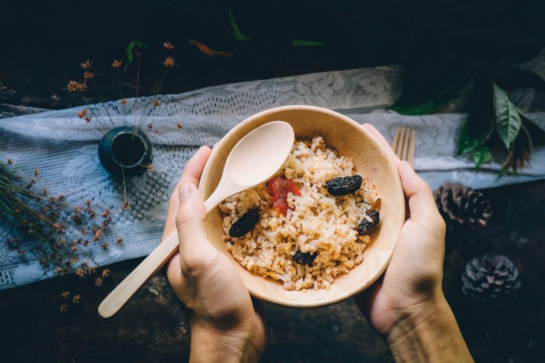 arroz cocido con verduras