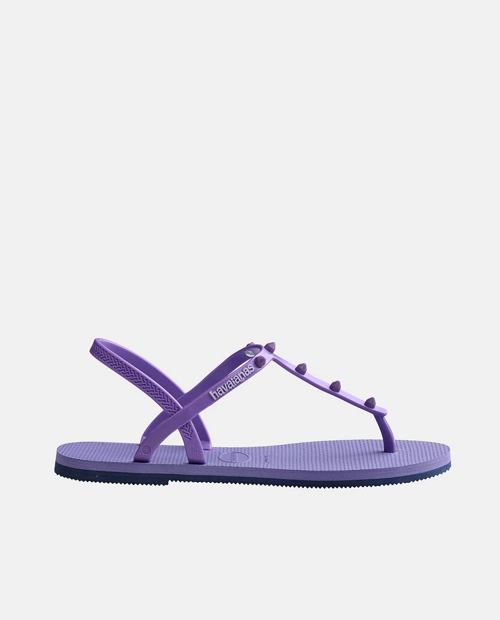 Chanclas de mujer en morado con tachuelas