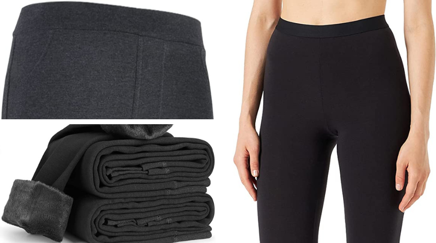 Leggings forrados de lana Mujer Invierno Cálido Grueso Medias Pantalones de  terciopelo térmico Control de barriga Suave Elástico
