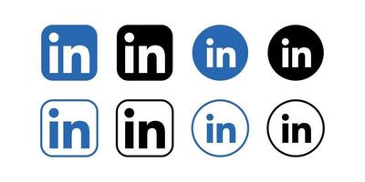 Linkedin Icons Set Isolated Social Media Logo Free Vector