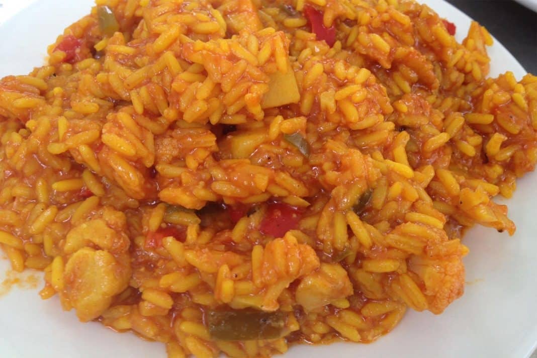 Arroz con bacalao y sobrasada: A punto de terminar