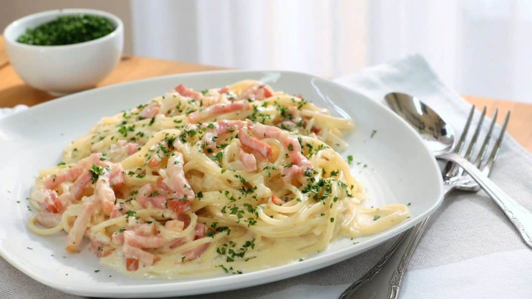 Espaguetis a la carbonara: Ingredientes necesarios para 4 comensales