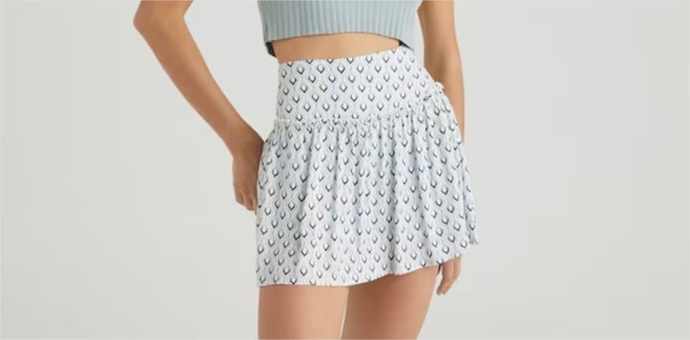 Falda corta estampada el corte ingles